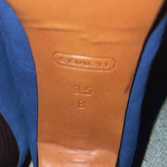 Coach Breana Blue Suede Peep Toe Heels - size 9.5. - Picture 6 of 6
